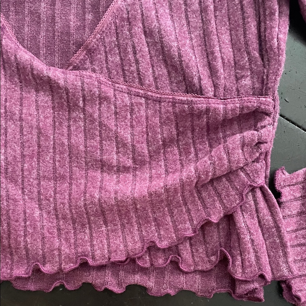 Out From Under Ribbed Wrap Top - Picture 3 of 8